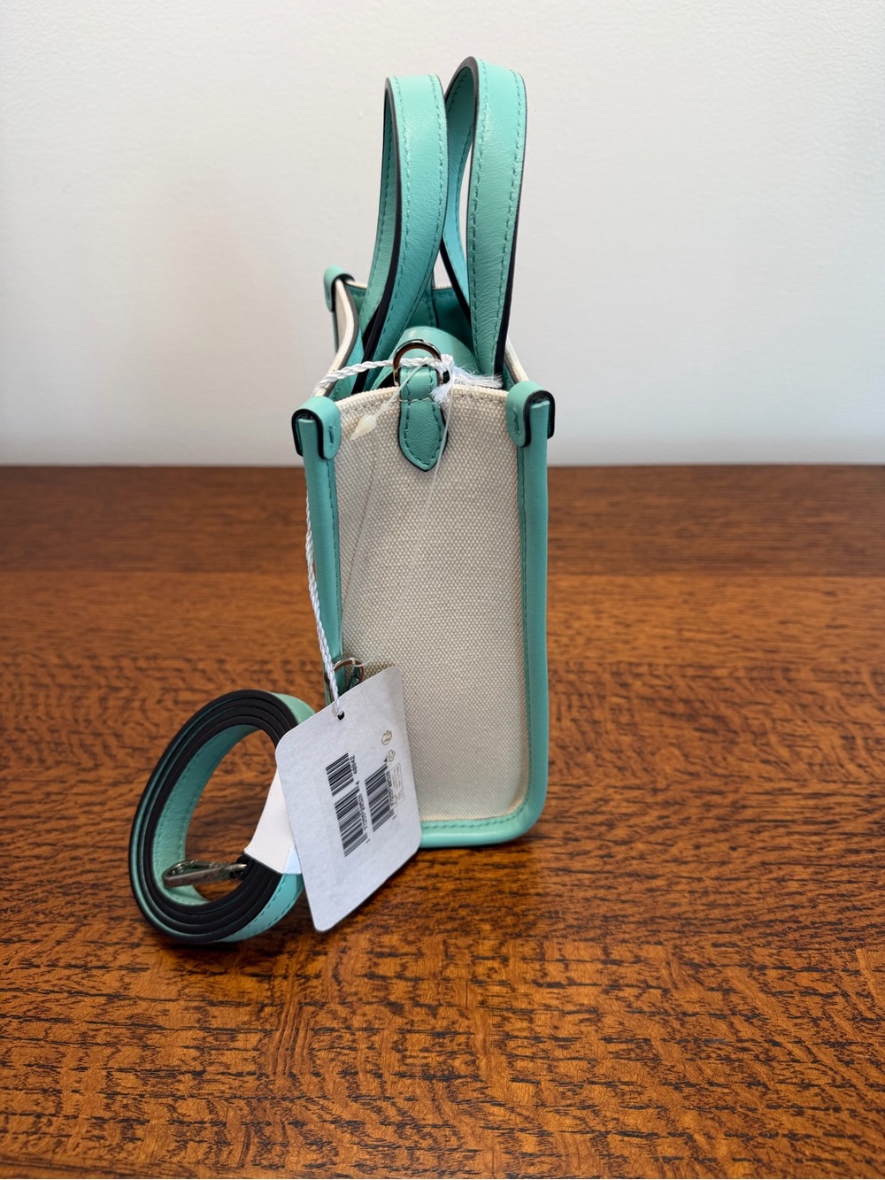 NWT Jimmy Choo Mini N/S Canvas Tote Crossbody w/Box,Dust Bag & Authenticity Card - Picture 6 of 12